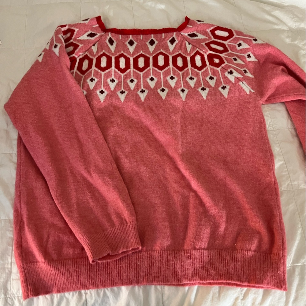 Pink Geometric Sweater